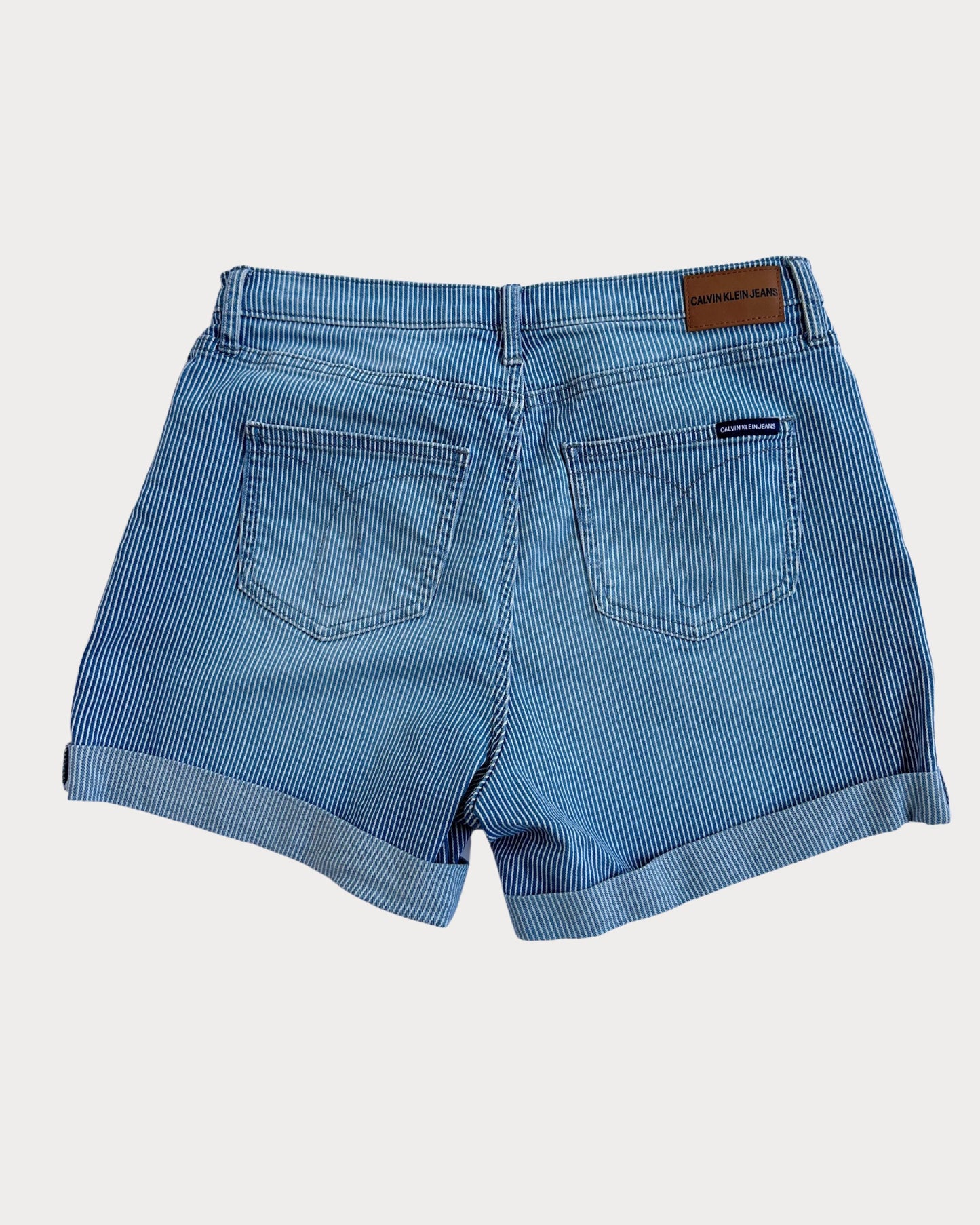 Calvin Klein Pinstripe High-Rise Shorts