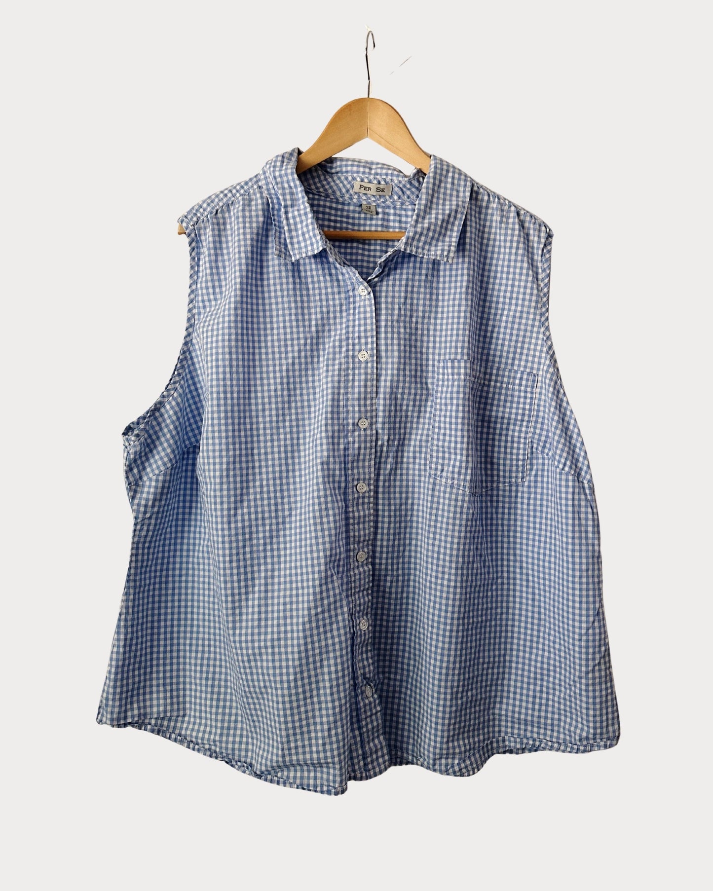 Vintage Per Se Sleeveless Gingham Size 3X