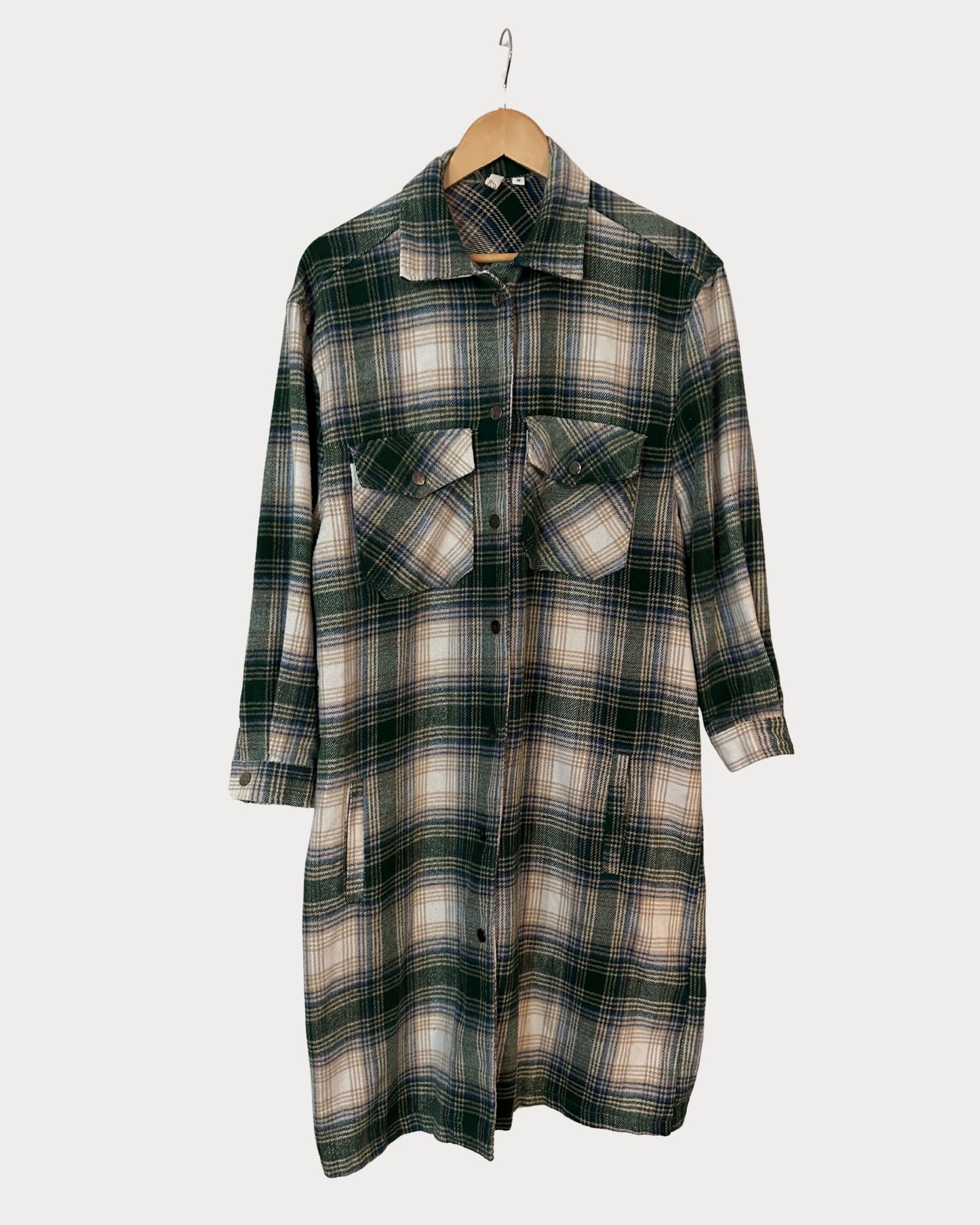 Long Flannel Shacket (Size M/L)