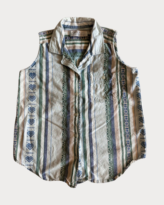 Vintage Karen Scott Sleeveless Button-Up Size S