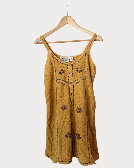 Vintage Wild Flowers Mini Dress/Tunic Size M