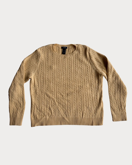 Vintage IZOD Butter Yellow Cable Knit Sweater
