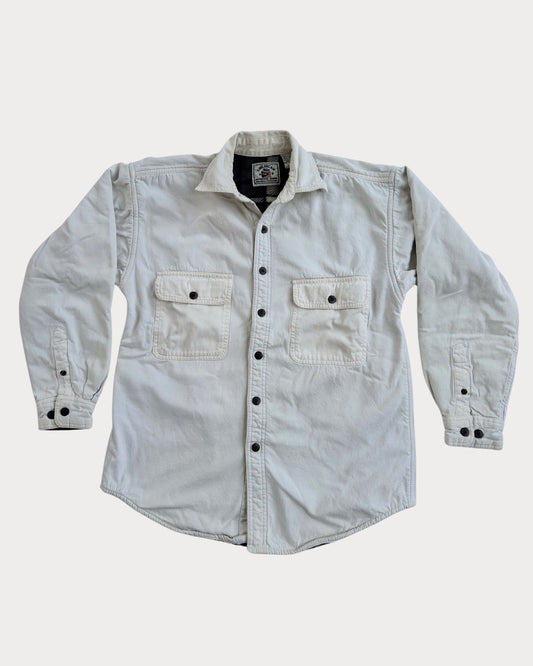 Vintage American Blue Flannel-Lined Ivory Denim Shacket