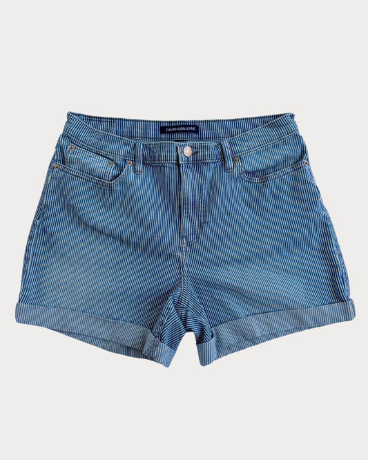 Calvin Klein Pinstripe High-Rise Shorts