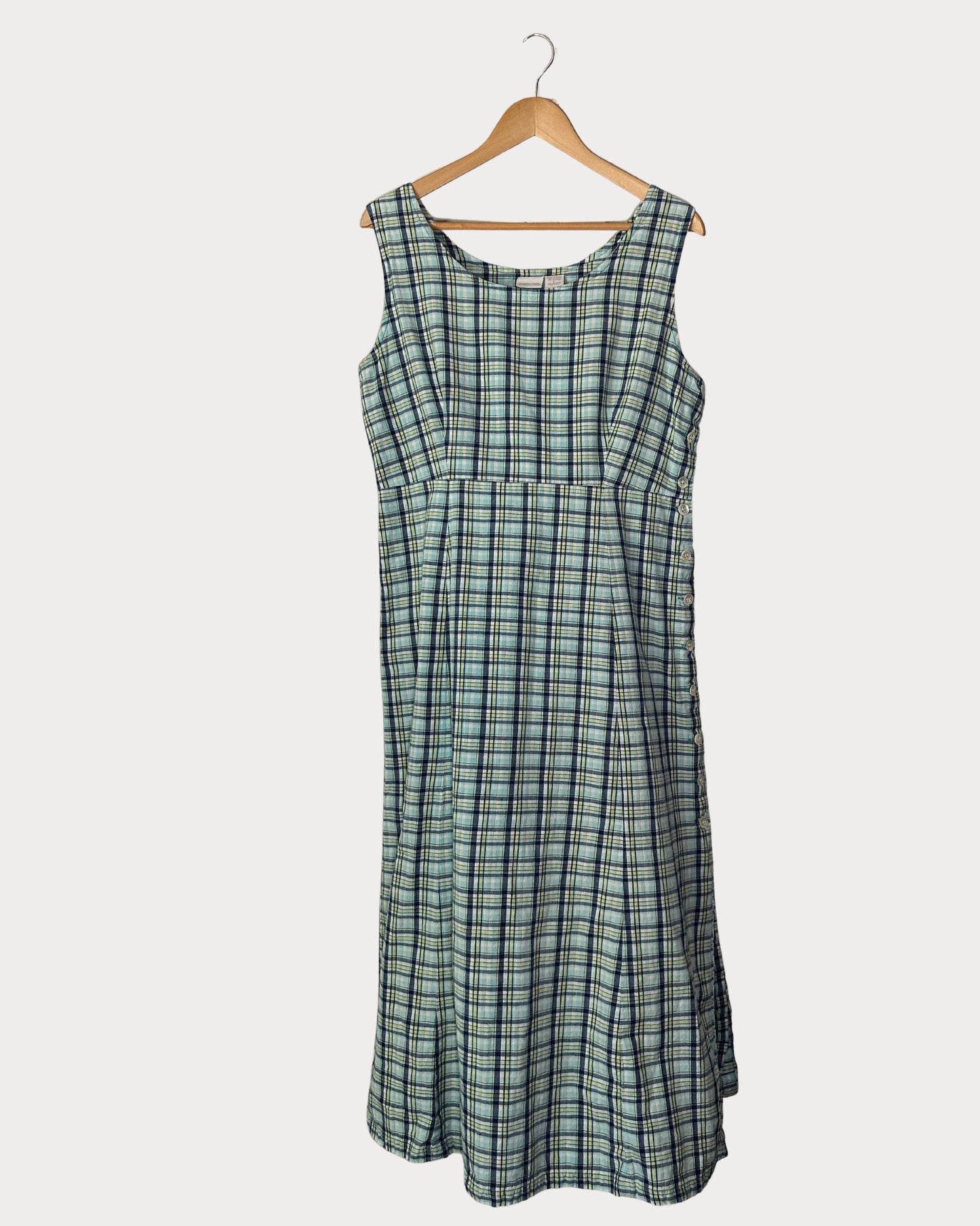 Vintage Cherokee Sleeveless Plaid Dress (Large)