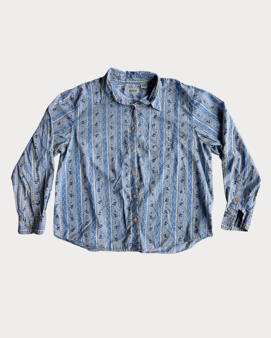 Vintage Classic Elements Floral Print Button-up