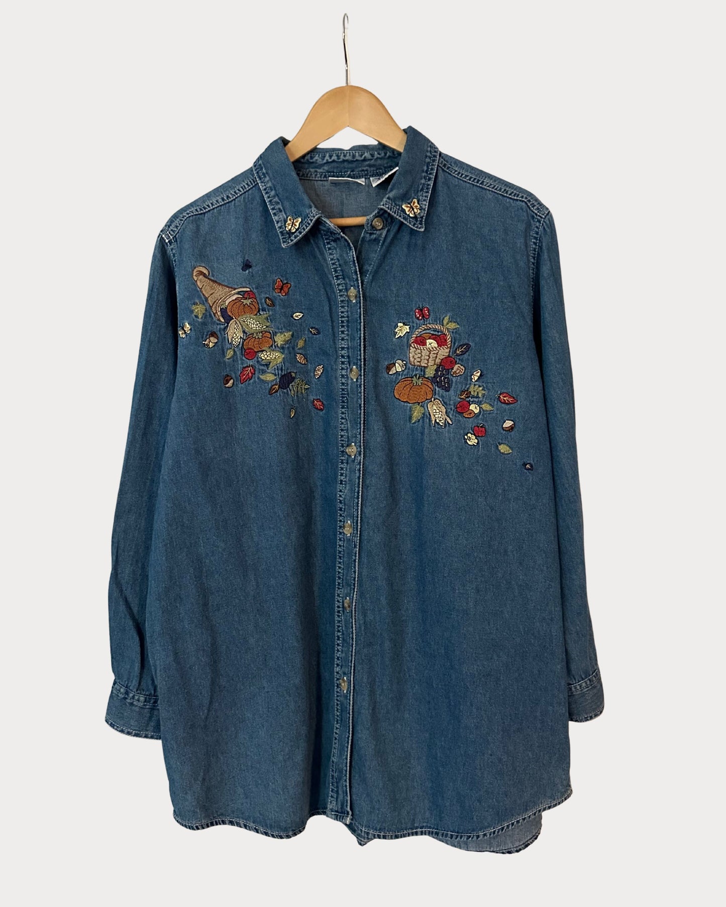 VTG Bobbie Brooks Fall Embroidered Denim (Size L)